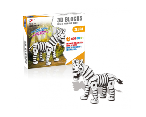 Об'ємний м'який конструктор зебра 81 дет.