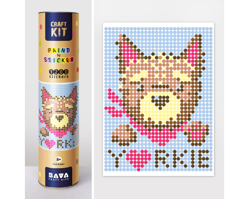 Картина по номерам з наліпками в тубусі "Йорк", 33х48см, 1200 стікерів.