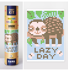 Картина по номерам з наліпками в тубусі "Лінивець", 33х48см, 1200 стікерів.