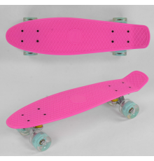 Скейт Пенні борд 1070 (8) Best Board, РОЖЕВИЙ, СВІТЛО, дошка = 55см, колеса PU d = 6см