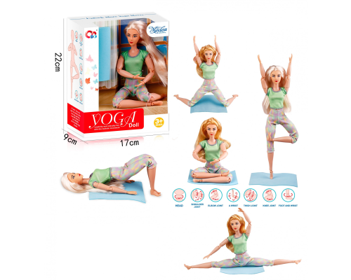 Лялька йогиня з килимком , розмір 29 см