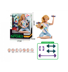 Лялька йогиня з спортивними аксесуарами , розмір 29 см