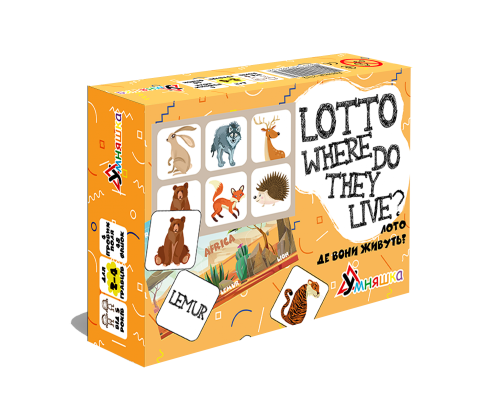 Розвиваюча настільна гра "Лото англійська Де вони живуть?/Lotto Where do they live?"
