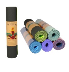 Килимок для йоги / фітнесу BT-SG-0006 двухцв. TPE 6мм 183 * 61см 5 кол. кул ./10/