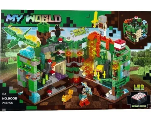 Конструктор 9008 Minecraft, Майнкрафт, деякі деталі світяться, 746 елементів, в коробці Конструктор 9008 Minecraft, Майнкрафт, деякі деталі світяться, 746 елементів, в коробці