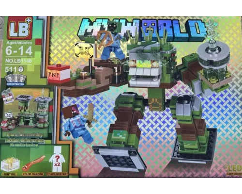 Конструктор LB1148 Minecraft, Майнкрафт, деякі деталі світяться, 511 елементів, в коробці Конструктор LB1148 Minecraft, Майнкрафт, деякі деталі світяться, 511 елементів, в коробці