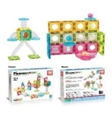 PICASSO TILES конструктор магнітний: MINI DIAMOND MARBLE RUN TRACK SET на 60 деталей