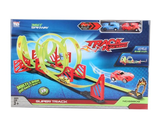 TRACK RACING конструктор дитячий ігровий: гоночний трек з 2-ма машинками на 39 деталей TRACK RACING конструктор дитячий ігровий: гоночний трек з 2-ма машинками на 39 деталей