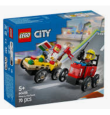 12588 LEGO City Конструктор «Піца-авто проти пожежної машини» Набір перегонів 70 дет.