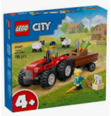 12618 LEGO City Конструктор Червоний фермерський трактор із причепом і вівцями 116 дет.