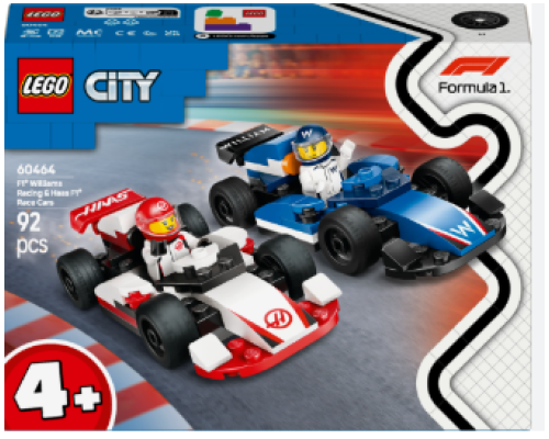 12632 LEGO City Конструктор Автомобілі для перегонів F1® команд Williams Racing та Haas F1® 92 дет. 12632 LEGO City Конструктор Автомобілі для перегонів F1® команд Williams Racing та Haas F1® 92 дет.