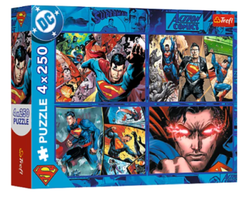 33400 Trefl Пазли "4x250"  Superman Сміливість Супермена