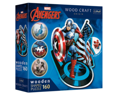 01949 Trefl Пазли "160 Wooden" Marvel Heroes Безстрашний Капітан Америка 01949 Trefl Пазли "160 Wooden" Marvel Heroes Безстрашний Капітан Америка