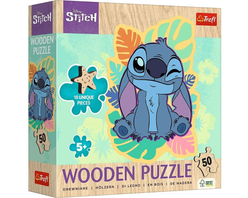 02816 Trefl Пазли "50 Wooden" Lilo&Stitch Щасливий Стіч 02816 Trefl Пазли "50 Wooden" Lilo&Stitch Щасливий Стіч