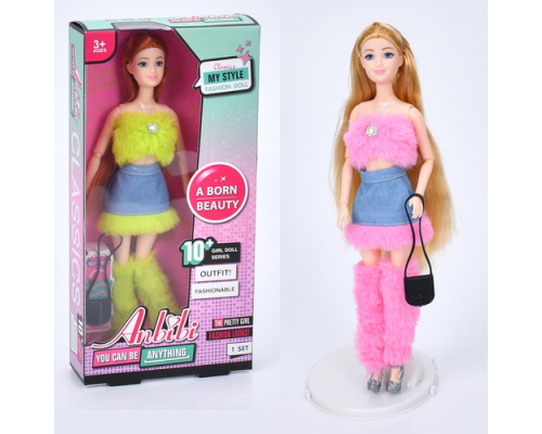 Лялька WX255-2 шарнірна, сумочка, 2 види, кор., 15,5-32-5,5 см.