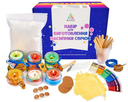 Набір для виготовлення насипних свічок з парафіном в гранулах Набір для виготовлення насипних свічок з парафіном в гранулах