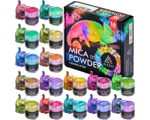 Перламутровий пігмент хамелеон Chameleon Mica Powder 16 кольорів Перламутровий пігмент хамелеон Chameleon Mica Powder 16 кольорів