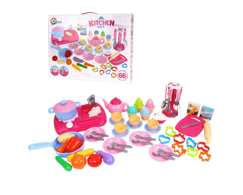 Кухня з набором посуду 7280 (4) "Technok Toys", 66 предметів Кухня з набором посуду 7280 (4) "Technok Toys", 66 предметів