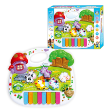 Музичне піаніно 18126 (96/2) "WToys", ОЗВУЧУВАННЯ УКРАЇНСЬКОЮ МОВОЮ, пісні, казки, цифри, звуки тварин, підсвічування, в коробці