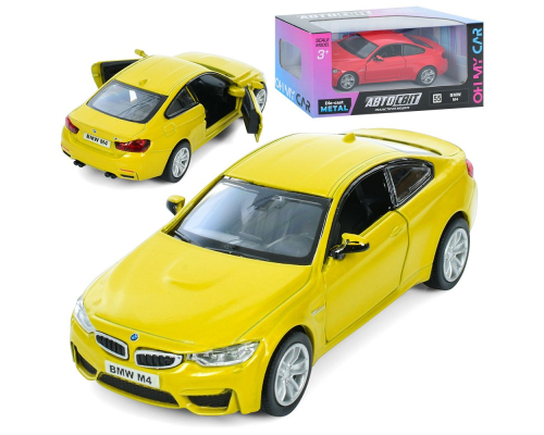Машина AS-3100 АвтоСвіт,BMW M4 COUPE,мет.,інерц.,відч. двері,гум. колеса, 2 кольори,кор.,15,5-7-7см.