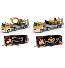 Трейлер B-005AB інерц,29см,1:32,звук,світло,гум.колеса,2 види(екскаватор, бульдозер), на бат., в кор