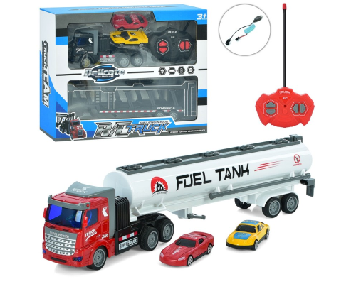 Трейлер XY032-34 радіокер., 1:48, акум., USB, машинка 2 шт., 2 види, кор., 31-24-7,5 см.