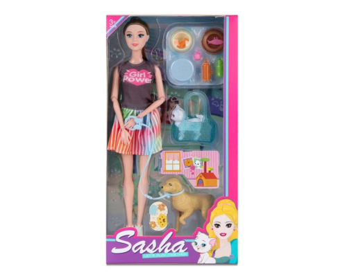 Лялька 51818 шарнірні руки, тварини, аксесуари, кор., 17-32-6 см.