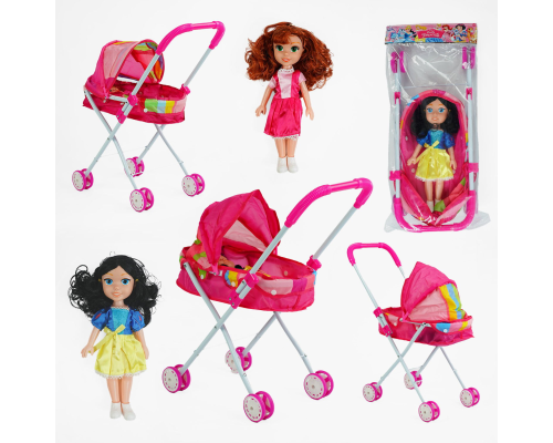 Візок з лялькою YL 1016 B (36) висота ляльки 35 см, у пакеті
