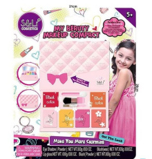 Косметика S 22827 (96/4) 6 тіней, 6 рум'ян, 6 блисків для губ, аплікатор, пензлики, на листі