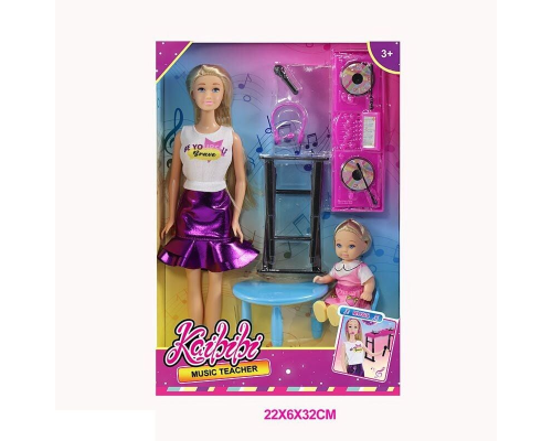 Лялька WG 244 (72/2) 30 см, аксесуари, знімний одяг, діджейський пульт, в коробці