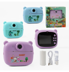 Фотоапарат-принтер C 75069 (50) кабель type-C, роз’єм для SD карти, фото, відео, ігри, фронтальна камера, термопапір, в коробці, ВИДАЄТЬСЯ ТІЛЬКИ МІКС 