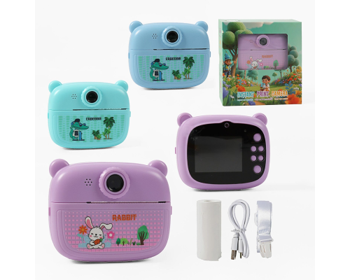 Фотоапарат-принтер C 75069 (50) кабель type-C, роз’єм для SD карти, фото, відео, ігри, фронтальна камера, термопапір, в коробці, ВИДАЄТЬСЯ ТІЛЬКИ МІКС 