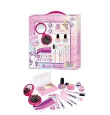 Набір косметики J 1127 (24/2) дзеркало, щітка для волосся, тіні, блиск для губ, лак, пензлики, в коробці