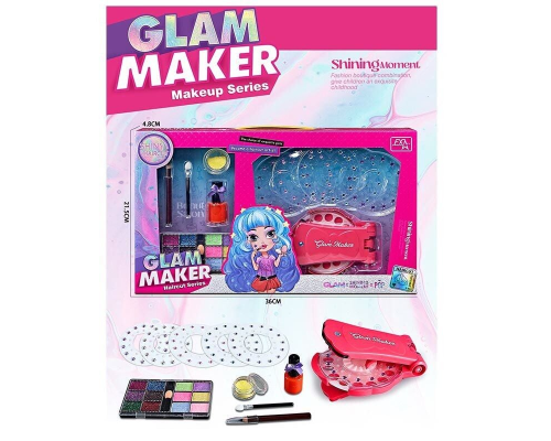 Набір прикрас FX 680-9 (72/2) інструмент для зачісок, стрази, блискітки, косметика, лак, в коробці