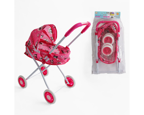 Візок для ляльок TK 71-104 (24/2) "TK Group", складна конструкція, пупс до 35 см, металевий каркас, в пакеті