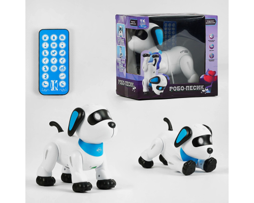 Песик на радіокеруванні ТК-02490 (12) "TK Group", ОЗВУЧУВАННЯ УКРАЇНСЬКОЮ МОВОЮ, звуки, казки, пісні, мелодії, світло, трюки, в коробці