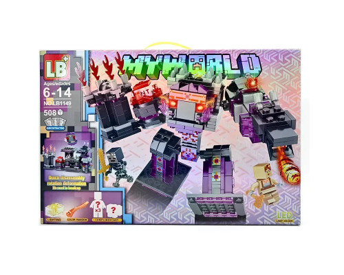 Конструктор "Minecraft", Майнкрафт, 508 елементів, LED підсвітка, в коробці