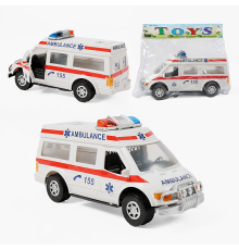 Машинка 34766 B (48/2)  “Швидка допомога”, розмір: 26х10.6х13 см, інерція, відчиняються двері, в пакеті