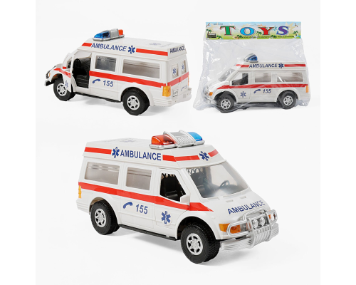Машинка 34766 B (48/2)  “Швидка допомога”, розмір: 26х10.6х13 см, інерція, відчиняються двері, в пакеті