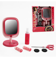 Набір перукаря 2805-1 (72/2) дзеркало, підсвітка, бігуді, ножиці, гребінець, резинки, спрей, в коробці