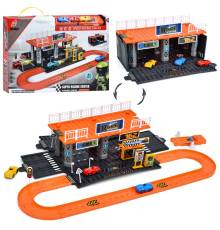 Гараж MH2032 2 поверхи, запуск, машинки 3 шт., 61дет., кор., 42-28,5-5,5 см.