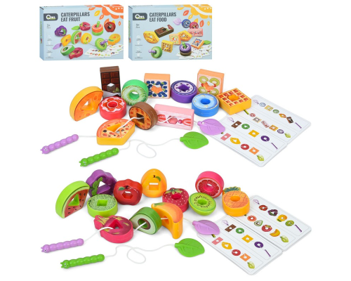 Гра M10C-D шнурівка,продукти12шт.,мотузка2шт.,картки6шт.,2види(фрукти,солодощі/продук.),кор.,21-14-5