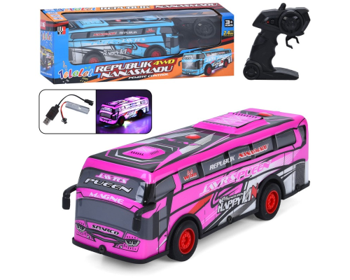 Автобус FD533A радіок.2,4G,акум,28см,1:16,муз.,світло,корпус не б'ється, гум.колеса,USBзар,2 кольори
