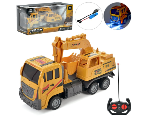 Будтехнiка 26968-1A радіок.,акум.,екскаватор,1:16,рух.деталі,гум.колеса,USB,світло,кор.,30,5-16-11,5