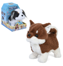 М'яка іграшка L0782-83 собака, ходить, рухливі хвіст та голова, 2 види,муз.,бат.,кор.,13-18,5-18,5см