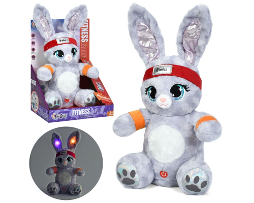 М'яка іграшка T508 зайчик, запис, рухливі вушка, 2 режими, муз., світло, бат., кор., 22,5-31-16 см.