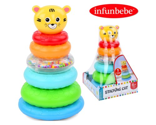Пірамідка PL2201C тигр, кільця 5 шт., кор., кул., 14-21-14 см.