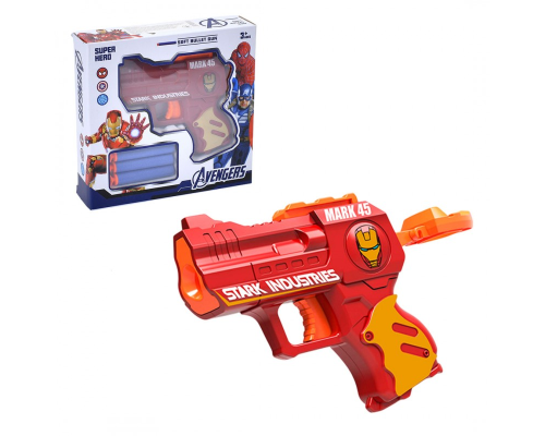 Пістолет 1101 м'які кулі-присоски 3 шт., кор., 18,5-18-5 см.