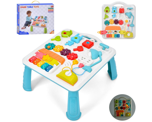 Центр розвиваючий N6017 столик,ігр.панель,бізіборд,піаніно,рух.дет.,муз.,світло,бат.,кор.,40-35,5-9