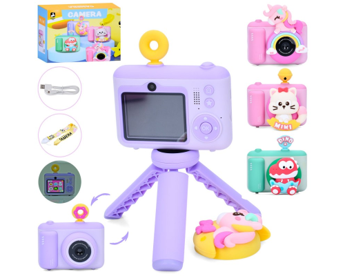 Фотоапарат XL890-1A-4A фото/відео,силіконовий чохол,2 камери,штатив,акум,USB,4види,,кор.,18,5-13-7см